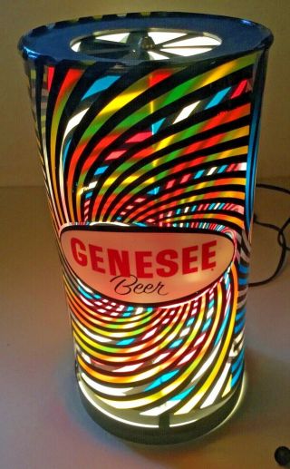 Mid Century Genesee Beer Advertising Motion Rotating Bar Light W Box