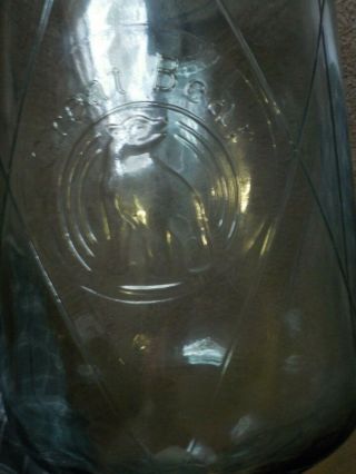 vintage 5 gallon water bottle w crate great bear blue glass 4