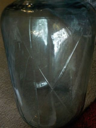vintage 5 gallon water bottle w crate great bear blue glass 6