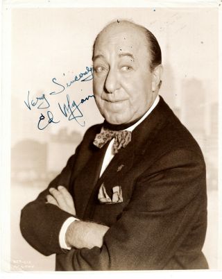 American Character Actor,  Comedian Ed Wynn,  Signed Vintage Studio Photo.