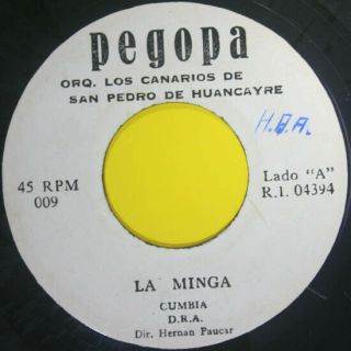 Los Canarios De San Pedro " La Minga " Cumbia Folk Percussion Peru 45 Listen