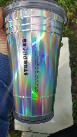 Starbucks Grande Iridescent Double Walled Acrylic Cold Cup Tumbler 16 oz 3
