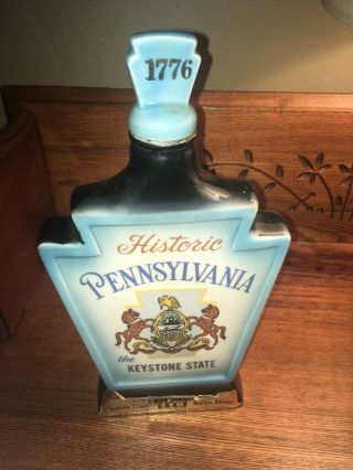 Vintage 1967 Jim Beam Historic Pennsylvania Keystone St.  Whiskey Decanter Empty