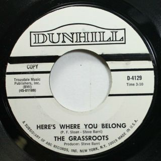 Rock Promo Nm 45 The Grassroots - Here 