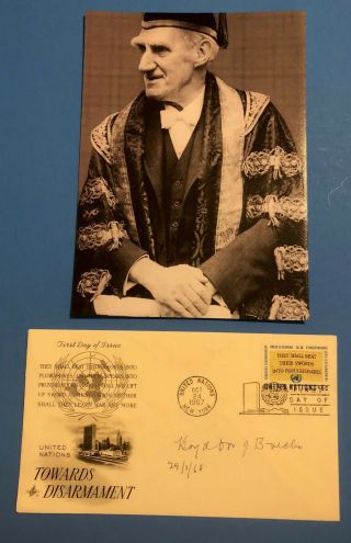 John Boyd Orr (nobel Peace Prize 1949) Signed United Nations Fdc Dated 1968