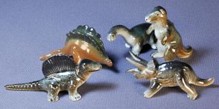 Rare Complete Set Of Five Ceramic Srg Dinosaur Figurines Flawless