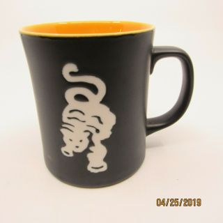 Starbucks 2011 Coffee Cup Mug Tiger Black Matte W/orange Lazer Etched 12 Oz.