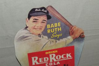 RARE 1930 ' s BABE RUTH RED ROCK COLA BOTTLE TOPPER SIGN GENERAL STORE BASEBALL 3