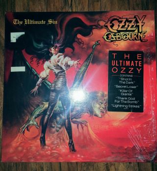 Ozzy Osbourne The Ultimate Sin Vinyl Lp With Insert 1986 Vg