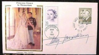 Prince Rainier Signed Monaco Fdc W/ Wedding Ph.  And Death Of Princess Grace