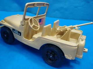 Processed Plastic Co - Large Size Willy Jeep With Gun - Tan 739 - Army Military 2