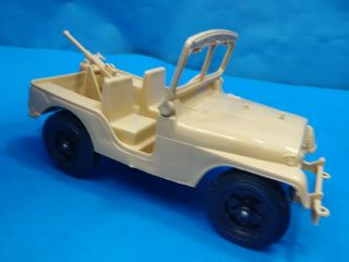 Processed Plastic Co - Large Size Willy Jeep With Gun - Tan 739 - Army Military 4