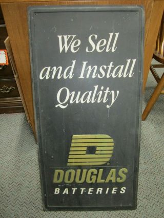 Vintage Douglas Batteries Metal Sign - 16 " X 32 "
