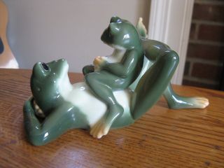 Franz Signed Porcelain Figurine Amphibian Father Frog & Son FZ00624 NIB 2004 5