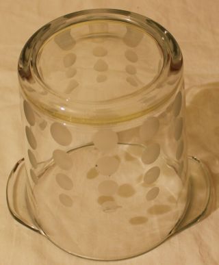 VINTAGE MID CENTURY CRYSTAL GLASS FROSTED POLKA DOT ICE BUCKET 2 1/2 QUART 5