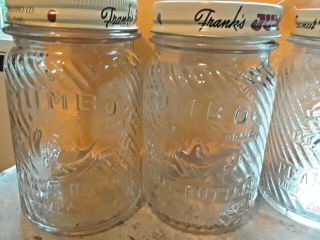 3 Vintage 1 lb size Franks Jumbo Peanut Butter Jars Lid Cincinnati Ohio 3