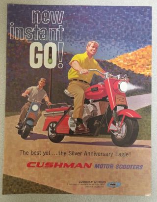 Vintage Cushman Silver Eagle Scooter Husky Reproduced Advertising Brochure