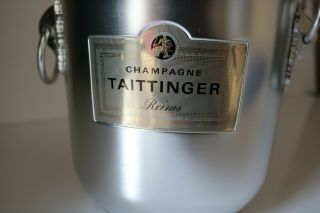 Vintage French Champagne Wine Ice Bucket Aluminium Reims Cooler Taittinger