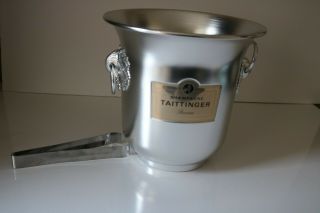 Vintage French Champagne Wine ice bucket aluminium Reims cooler Taittinger 3