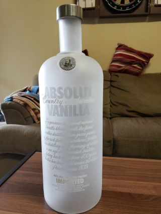 Large Frosted Absolut Vanilla Liquor Bottle Display