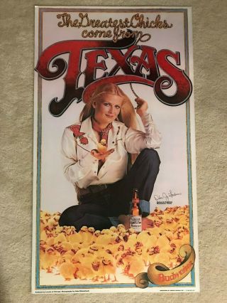 Budweiser Texas Chick Beer Poster Country Girl Debra Jo Fondren Rare Orginial