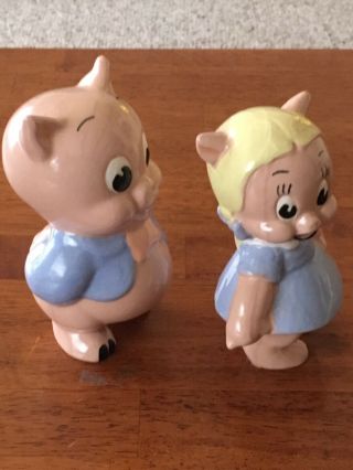 VTG Evan Shaw American Pottery Porky & Petunia Pig Figurines 2