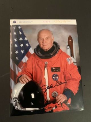 John Glenn Signed Shuttle Era Color Photo