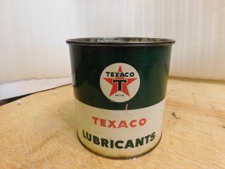 Vintage Texaco Lubricants 5 Lbs Tin Grease Can Recal Starfak 3