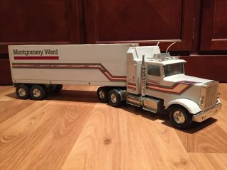 Vintage Nylint Made Usa Montgomery Ward Pressed Steel Tractor Trailer Truck Rig
