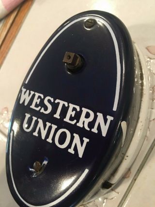 Vintage Western Union Call Box,  Porcelain Enamel