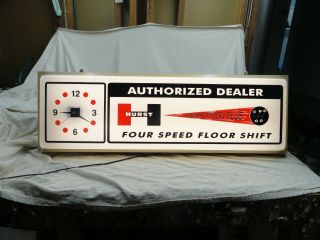 Hurst Shifter 4 Speed Floor Shift Lighted Advertising Clock Speed Shop Sign