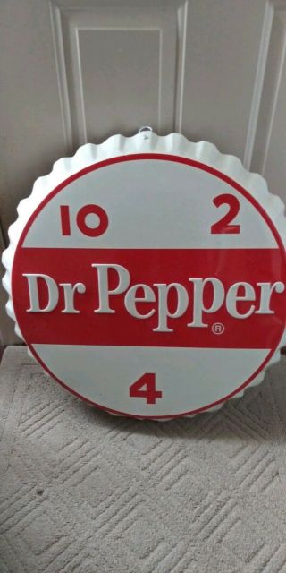 Dr Pepper 24 " Bottle Cap Sign Made By Stout Sign Co.