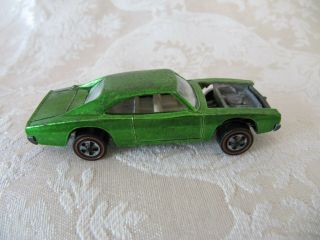 Hot Wheels Redline 1969 Us Green Custom Dodge Charger With White Interior