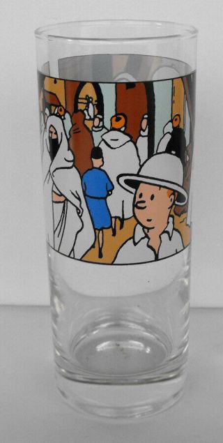 Tintin Snowy Longdrinkglass AXIS on market Middle East Sahara FRANCE 1994 2