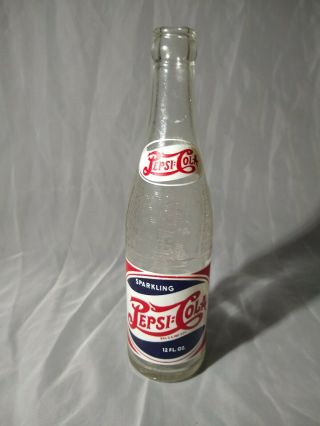 Vintage Pop Soda Sparkling Pepsi Cola 12 Oz Bottle.