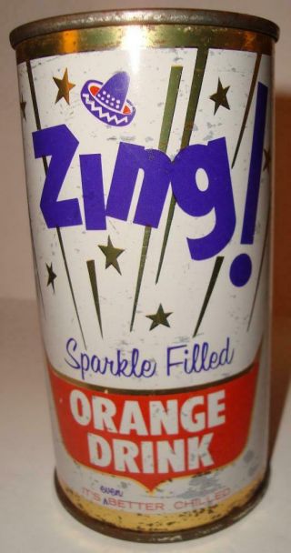 Zing Orange Soda Can - 13 Imp.  Fl.  Oz.  - Flat Top