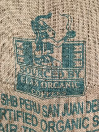 LG Burlap Coffee Bag Gunny Sack Peru San Juan Cafe Umbria Craft Design Wall Art 2