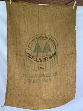 LG Burlap Coffee Bag Gunny Sack Peru San Juan Cafe Umbria Craft Design Wall Art 4