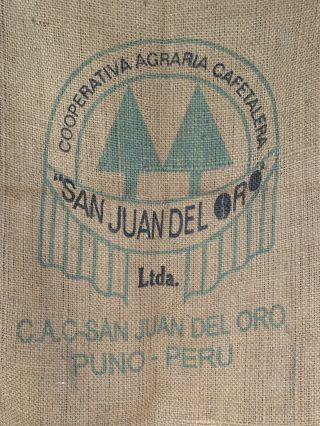 LG Burlap Coffee Bag Gunny Sack Peru San Juan Cafe Umbria Craft Design Wall Art 5
