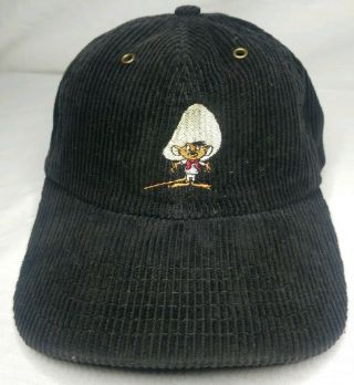 Vintage Speedy Gonzales 1998 Warner Bros Hat Black/suede Strapback Cap