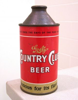 Tough C.  1950s Goetz Country Club Hp Cone Top Beer Can From St.  Joseph,  Mo