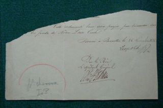 Antique Signed Document King Leopold I Belgium 1836 German Saxe - Coburg - Saalfeld