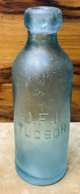 J.  F.  I.  Tucson,  Pioneer Soda Blob Top Bottle