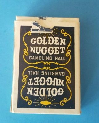 Vintage - Golden Nugget Casino Playing Cards Complete Black Deck Las Vegas,  Nv