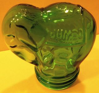 Jumbo Peanut Butter Green Figural Elephant Jar Bank Frank,  Tea & Spice Co
