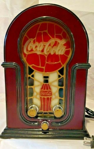 Coca Cola Stained Glass Look Retro Radio 2001