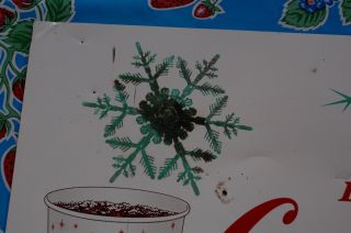 RARE Coca - Cola Snowflake Christmas Machine Metal Sign 1960s 4