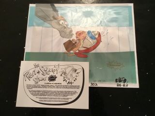 Ren And Stimpy Animation Cel,  Hand Painted,  Screen,  With,  Exc’ Cond. 2