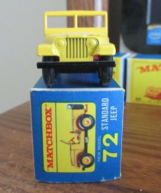 Vintage Lesney Matchbox Standard Jeep 72 in the box. 3