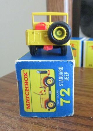 Vintage Lesney Matchbox Standard Jeep 72 in the box. 4